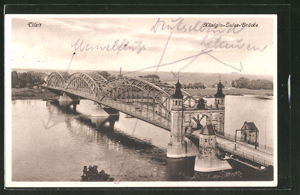 tilsit vecchia cartolina del ponte