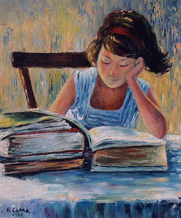 Ragazza che legge Antonio Cerra